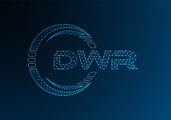 DWR low poly letter logo vector design. DWR lower poly logo design.
