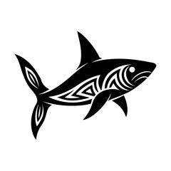 Obraz premium Tribal Shark Silhouette Vector Illustration