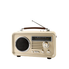 Fototapeta premium Vintage Retro Radio on Transparent Background