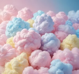 Fototapeta premium Soft pink, blue, yellow gradient Dreamy cotton candy texture , illustration, calm