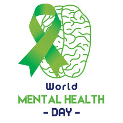 Mental Health Awareness Month Banner with World Mental Health Day Poster Design and Healthcare Campaign Theme EPS 10 Vector Illustration