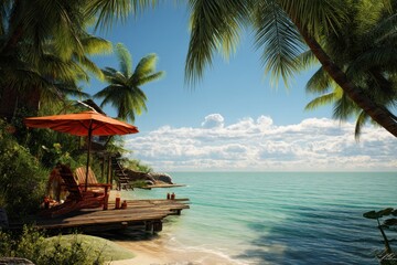 Fototapeta premium A tropical escape where worries melt away
