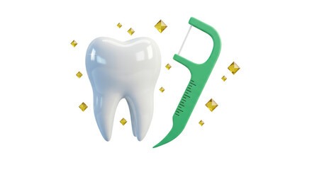 Isolated Tooth and Floss