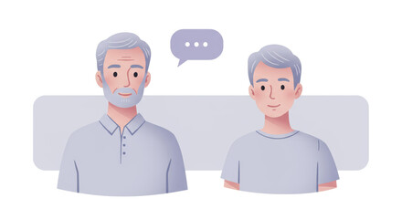 Isolated Two Men Talking