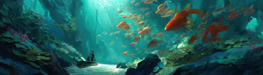 Fototapeta premium Explore the beauty of an underwater world teeming with life