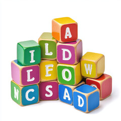 play blocks with letters