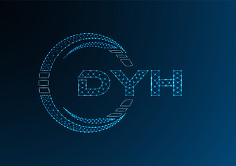 DYH low poly letter logo vector design. DYH lower poly logo design.