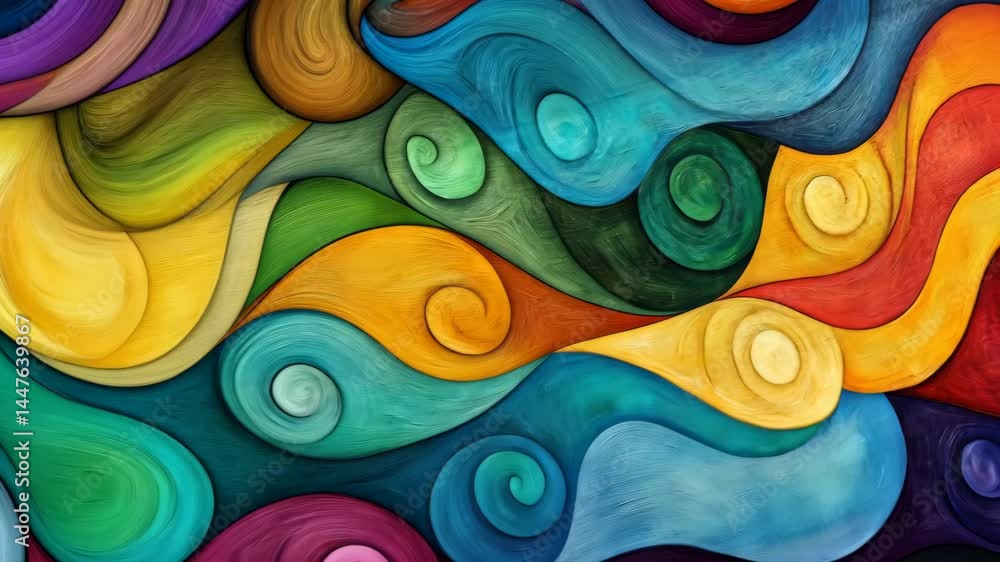 Aufkleber vivid abstract waves flow with dynamic color and energetic movement