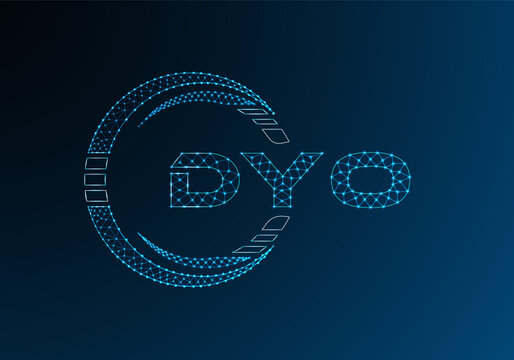 DYO low poly letter logo vector design. DYO lower poly logo design.
