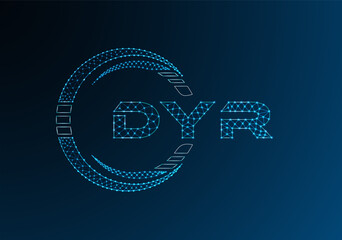 DYR low poly letter logo vector design. DYR lower poly logo design.