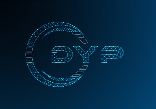 DYP low poly letter logo vector design. DYP lower poly logo design.