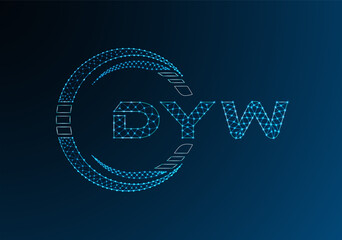 DYW low poly letter logo vector design. DYW lower poly logo design.