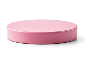 soft pink round cylinder podium on white background for product showcase