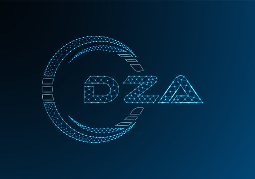 DZA low poly letter logo vector design. DZA lower poly logo design.