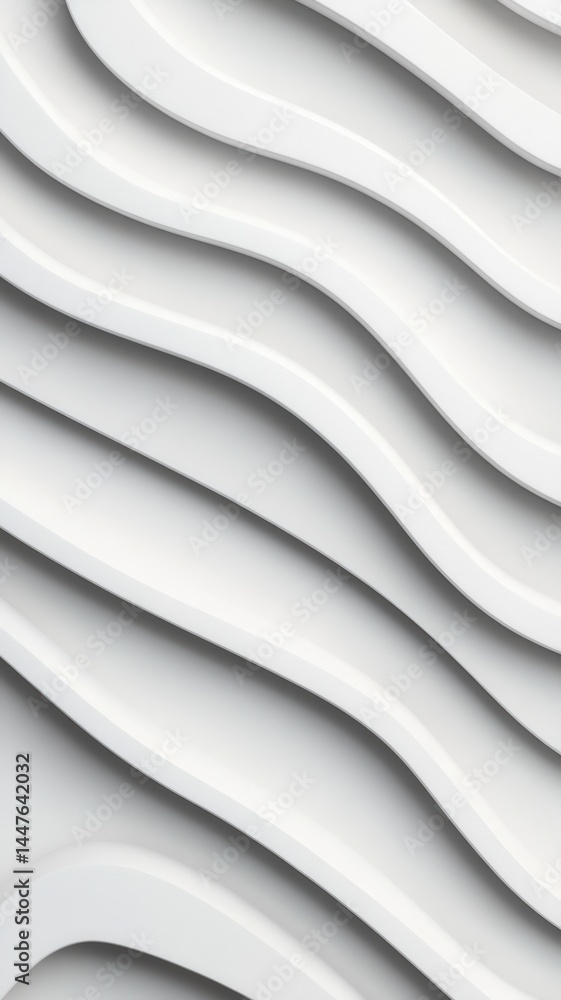 Aufkleber smooth white layers cascading, generating depth background dynamic movement through elegant, fluid a