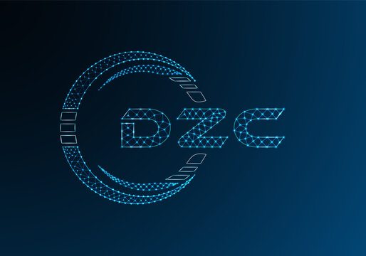 DZC low poly letter logo vector design. DZC lower poly logo design.