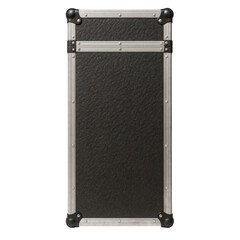 Rugged black transit case engineered for maximum protection, featuring robust metal trim and durable corner reinforcement.