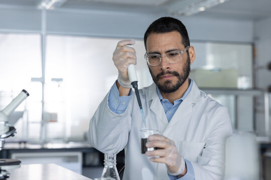 Scientist Analyzing soil Samples in a 