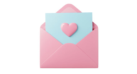 Isolated Invitation in Heart Envelope