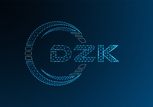 DZK low poly letter logo vector design. DZK lower poly logo design.