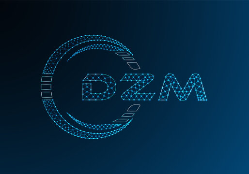 DZM low poly letter logo vector design. DZM lower poly logo design.