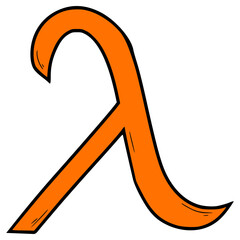lambda symbol illustration hand drawn isolated vector