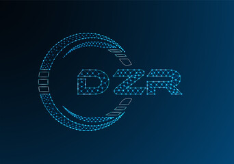 DZR low poly letter logo vector design. DZR lower poly logo design.