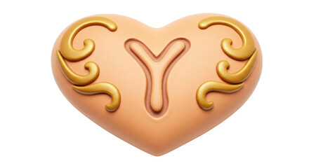 Isolated Heart with Y Letter