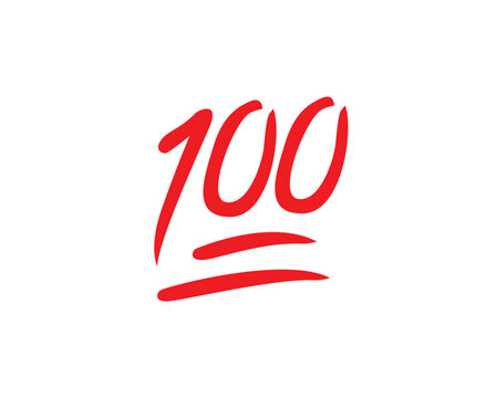 100 points vector illustration emoji symbol sign icon flat design