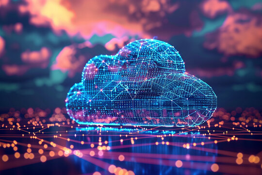 innovative design concept of Internet of Things and Cloud Computing utilizes digital network connections, creating a seamless and efficient technology background    