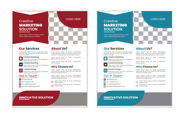 a bundle of 2 template of different colors a4 business  flyer vactor template. Creative flyer template design. a4 size modern and simple flyer design  business flyer template design for your business.