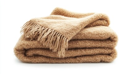 Cozy throw blanket isolated on white background