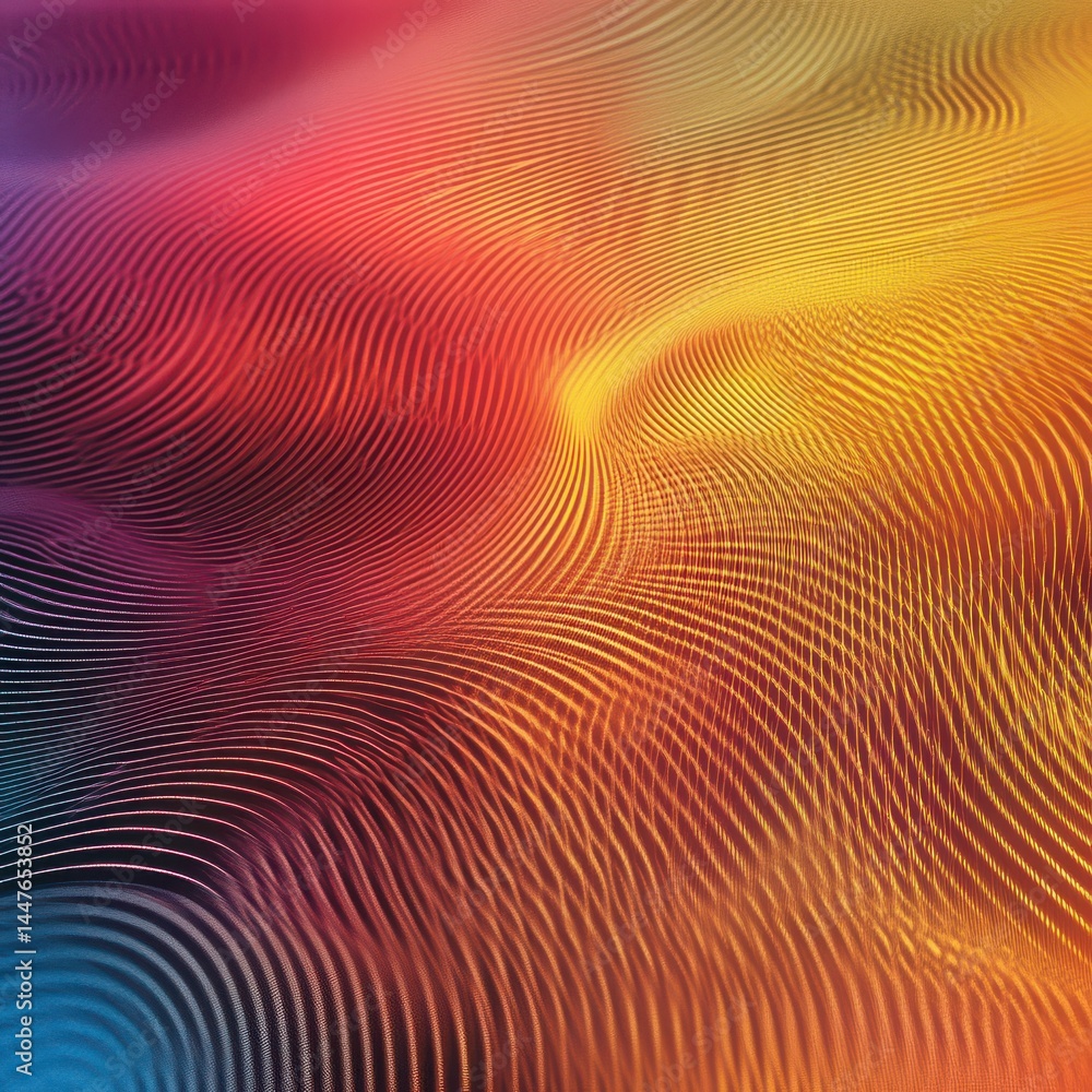Poster chromatic thread background with light ripple curve