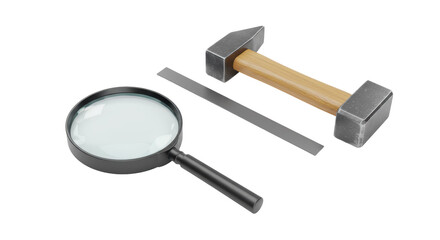 Isolated Hammer, Magnifying Glass