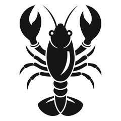 Black silhouette of a lobster vector image seafood crustacean marine life ocean animal graphic design element isolated on transparent background