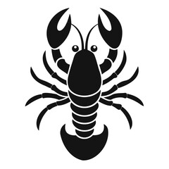 Black silhouette of a lobster vector illustration seafood crustacean animal marine life sea creature design element isolated on transparent background