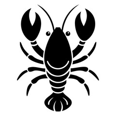 Black lobster vector illustration seafood crustacean animal clip art marine life sea creature design element icon isolated on transparent background