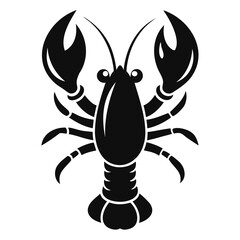 Black and white lobster vector illustration seafood animal crustacean ocean marine life design graphic art clip art isolated on transparent background