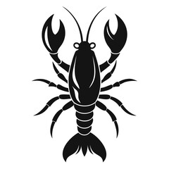 Black and white lobster vector illustration seafood animal crustacean marine life ocean sea food design graphic art 1 isolated on transparent background
