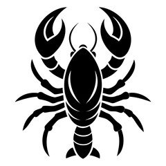 Black silhouette of a lobster vector illustration seafood animal crustacean marine life design element art isolated on transparent background