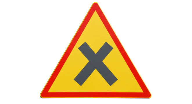 Isolated Crossroad Sign