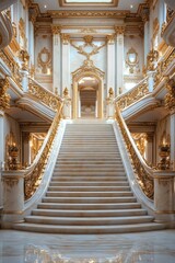 Naklejka premium Classic marble staircase podium in luxury palace