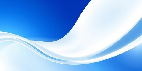 Obraz premium Abstract white & blue curves, smooth texture, modern graphic design element, swirl, bright