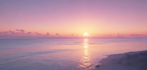 Fuzzy pastel sunset, pink, blue, yellow gradient  ,  calm,  serene,  pink