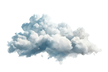 Dreamy cloud art illustration painting in high quality transparent PNG format on white background
