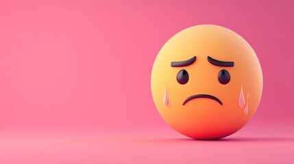 Fototapeta premium Sad emoji with tears
