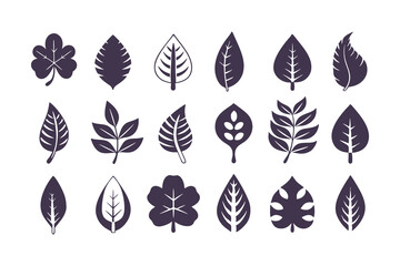 Leaf Silhouette Vector Collection. Diverse Leaf Shapes for Eco-Friendly Branding, Botanical Illustrations, Educational Resources, Art Designs and Nature, Inspired Decor