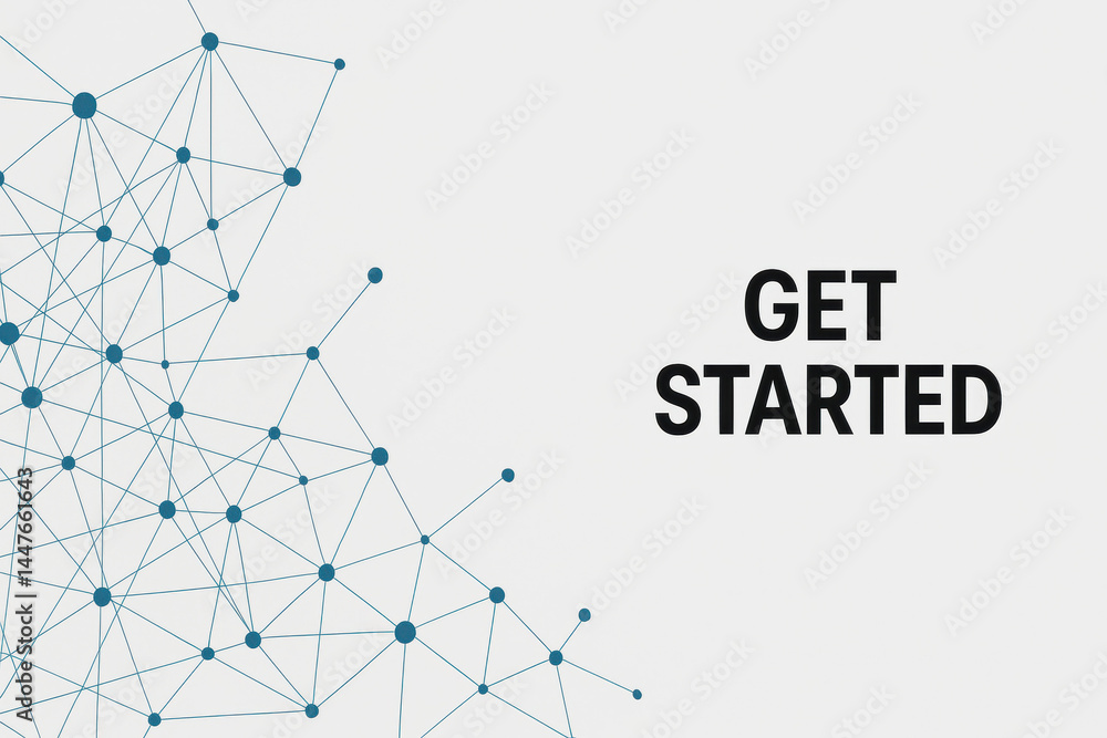 Aufkleber a network connected nodes symbolizes strategic decision-making and innovation in business illustrati