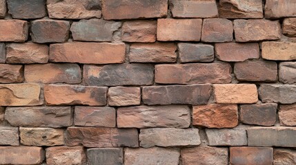 Rustic Brown Brick Wall Texture: A captivating image showcasing the intricate details of a weathered brick wall, ideal for design projects, backgrounds, and artistic endeavors.