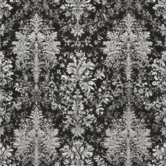 seamless floral pattern, abstract floral background, black and white background